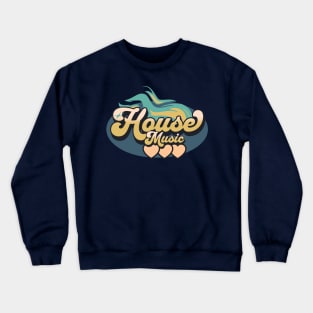 HOUSE MUSIC  - House Music Heat (slate blue/sand) Crewneck Sweatshirt